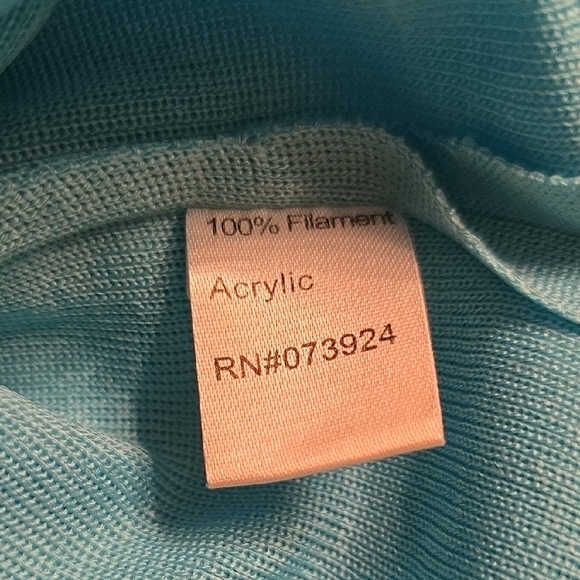 Ming Wang 2 Pieces Blue and Black Geometric Cardigan And Top - Picture 11 of 16